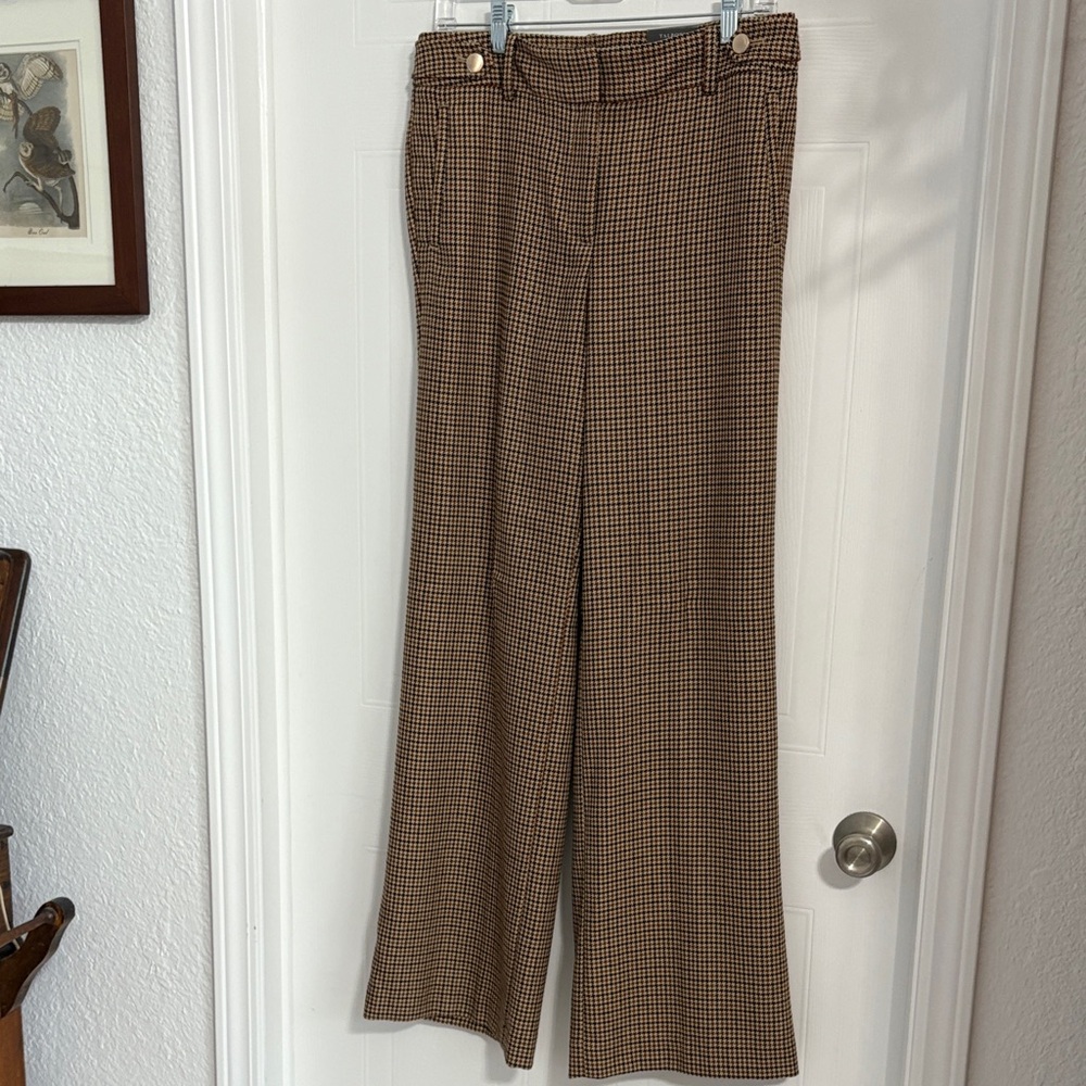 Talbots Brown Houndstooth Wide Leg Pants